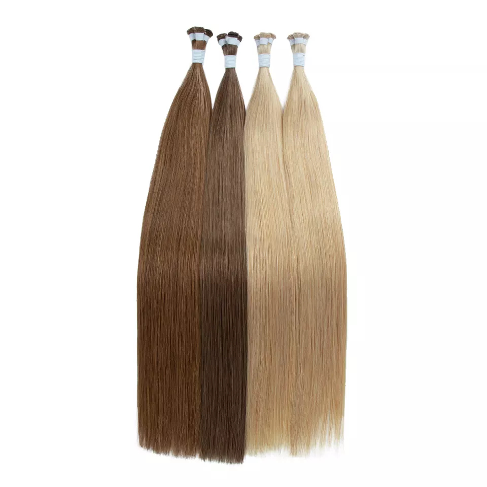 Hot Selling Hand Tied Wefts Remy Human Hair Extension Cuticle Aligned Hand Tied Wefts